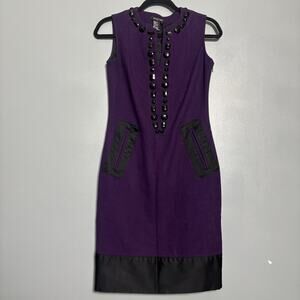 Vintage 90’s Etcetera Women’s Purple Black Sheath Size 2 Party Retro Funky